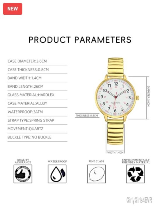 Women Easy Reader Analog Quartz Stretch Band Watch with Elastic Strap main image 5
